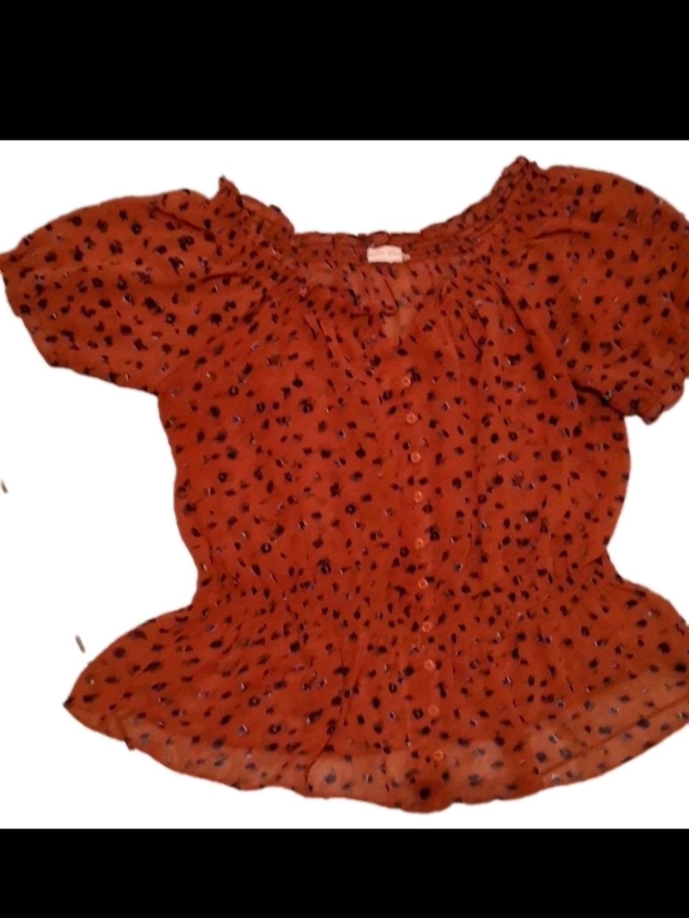 Pretty Good Boho Ruffle Blouse – Rust Floral ✨ - Picture 4 of 8